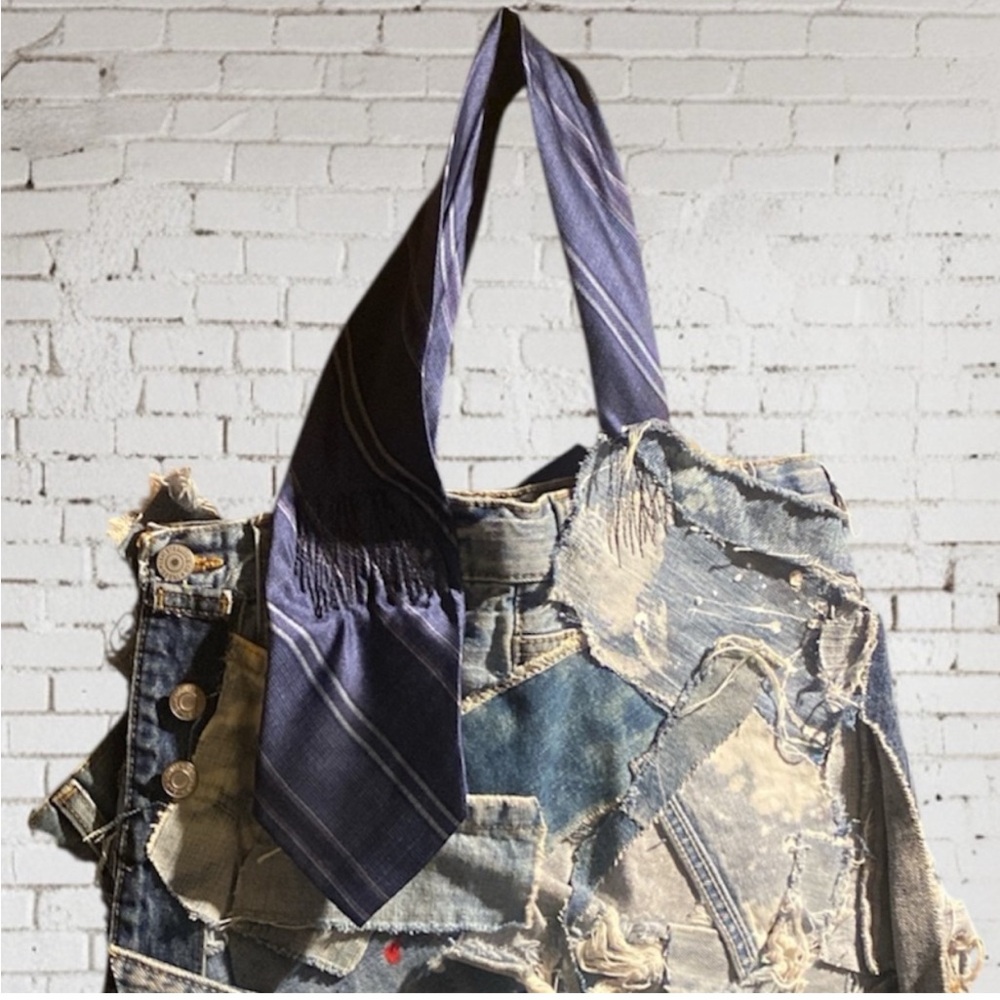 Patchwork Custom Denim Tote Bag - image 3